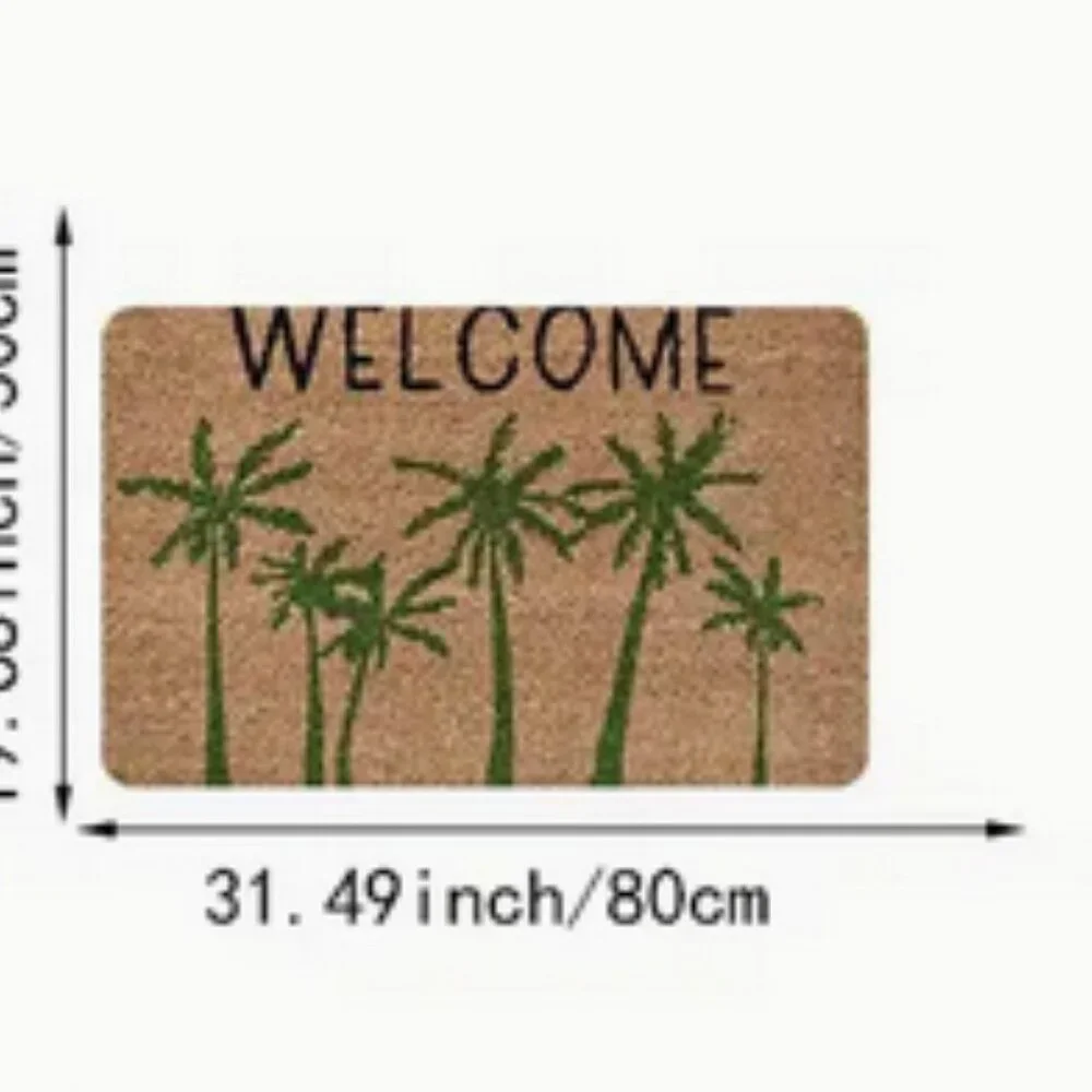 New with Tags - Welcome Doormat with Palm Trees Design, Polyester, Washable